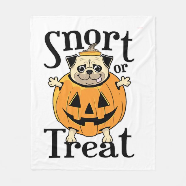 Halloween Pug Fleecefilt (Framsidan)