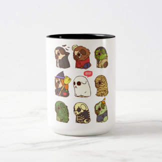 Halloween Pug Horror Costumes Gift Ideas Två-Tonad Mugg