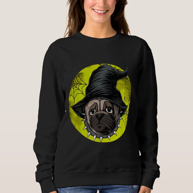 Halloween Pug Hundälskares Pumpkin Grunge Jack O L T Shirt (Framsida)