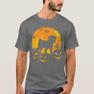 Halloween Pug Jack o lantern Hund Pumpkin Funny T- T Shirt
