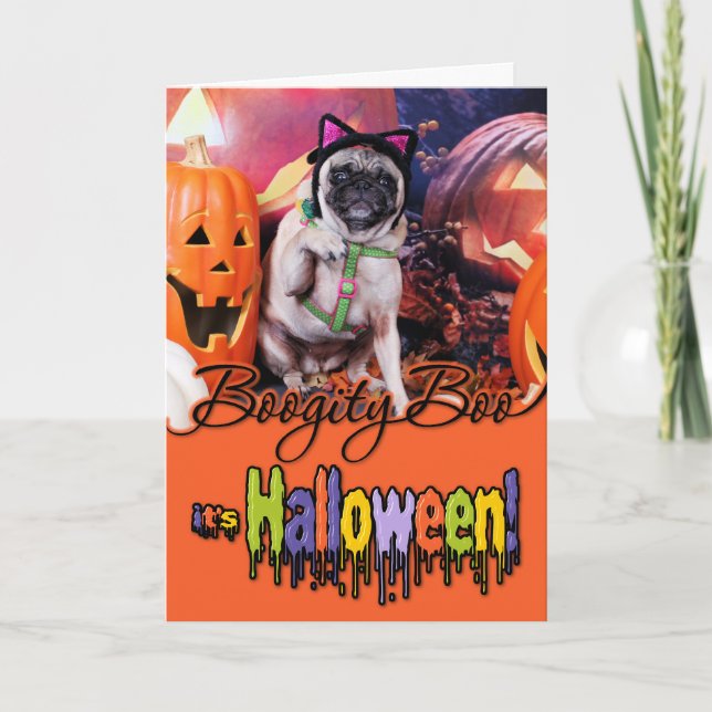 Halloween - Pug - Lily Lou Kort (Framsida)