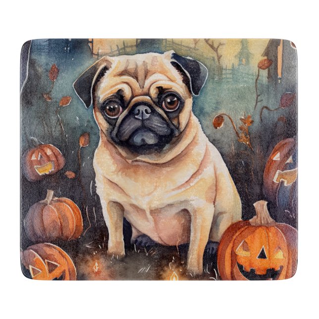 Halloween Pug med pumpor (Framsidan)
