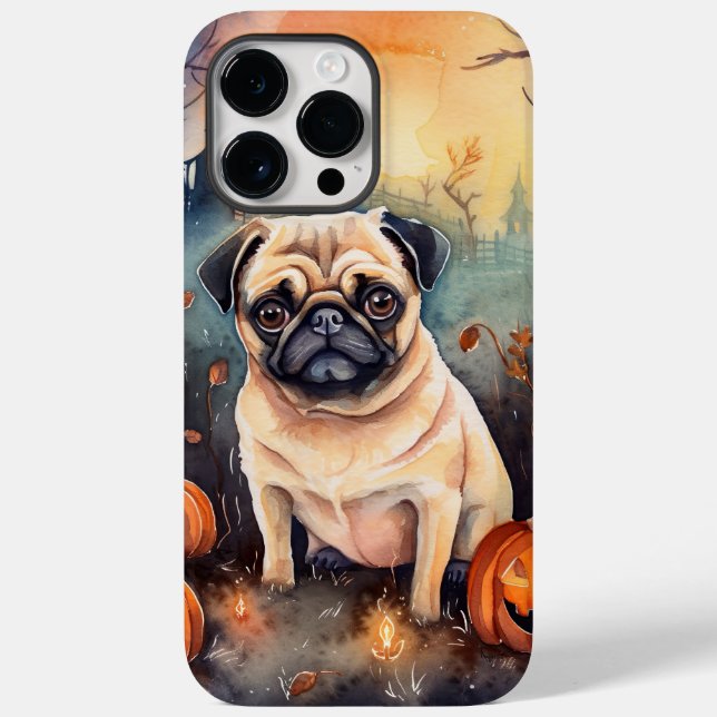 Halloween Pug med pumpor (Baksida)