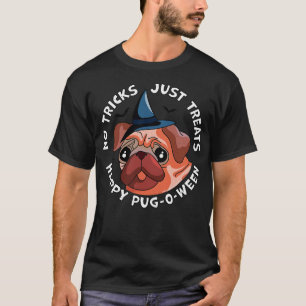 Halloween Pug No Tricks, bara Treats Lycklig PugOW T Shirt