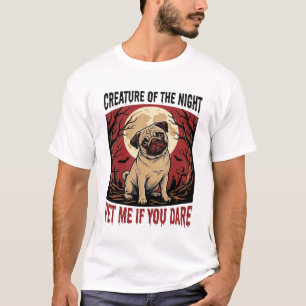 Halloween Pug-skjorta med spöklik kyrkogård vintag T Shirt