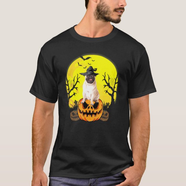 Halloween Pug T Shirt (Framsida)