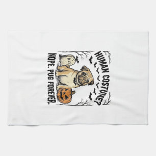 Halloween Pug Tröja Vintage Rolig Hund Kostym Kons Kökshandduk