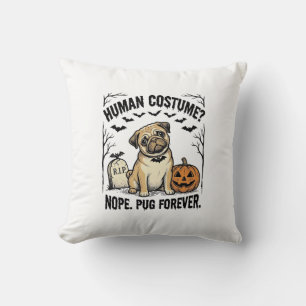 Halloween Pug Tröja Vintage Roligt Hund Kostym Kon Kudde