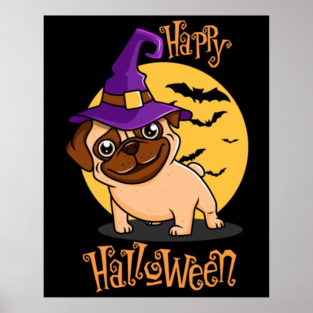 Halloween Puggy Affisch (Framsidan)