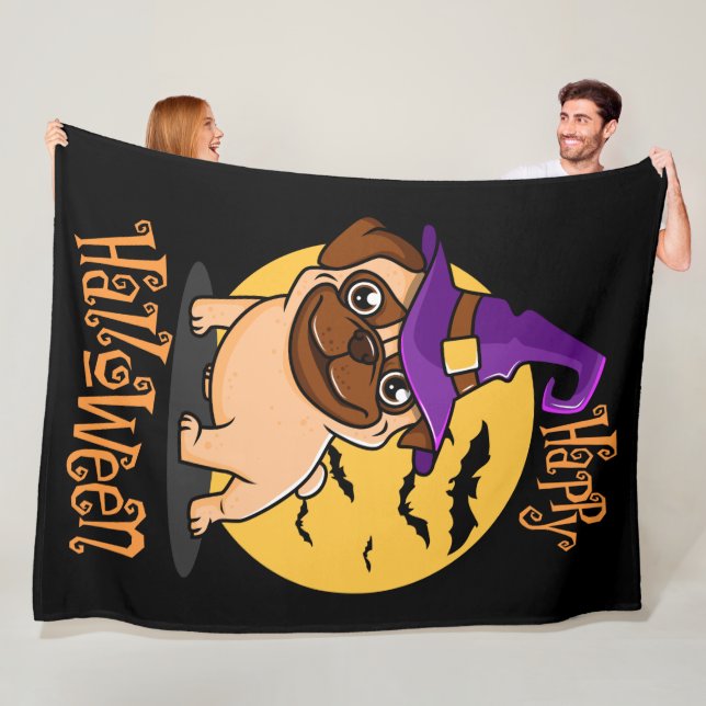 Halloween Puggy Fleece Blanket (På plats)