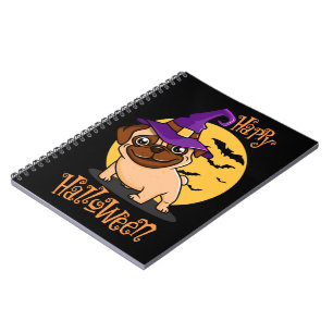 Halloween Puggy Foto Anteckningsbok