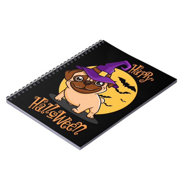 Halloween Puggy Foto Anteckningsbok (Vänstra Sidan)