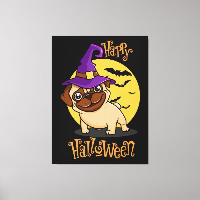Halloween Puggy Kanvastryck (Framsida)