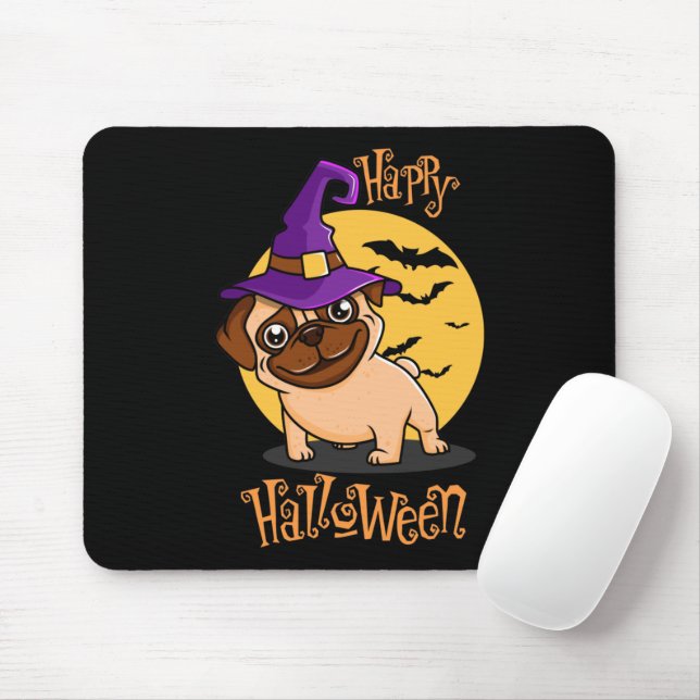 Halloween Puggy Mousepad Musmatta (Med mus)