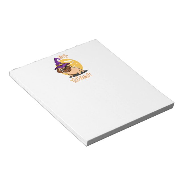 Halloween Puggy Notepad Anteckningsblock (Vinklad)