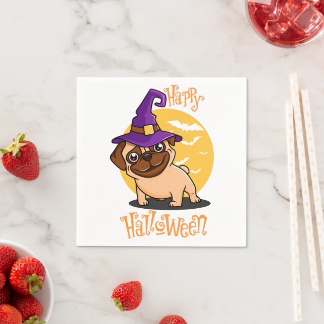 Halloween Puggy Papper Napkins Pappersservett (Insitu)