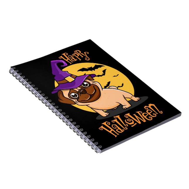 Halloween Puggy Photo Notebook Anteckningsbok (Högra Sidan)