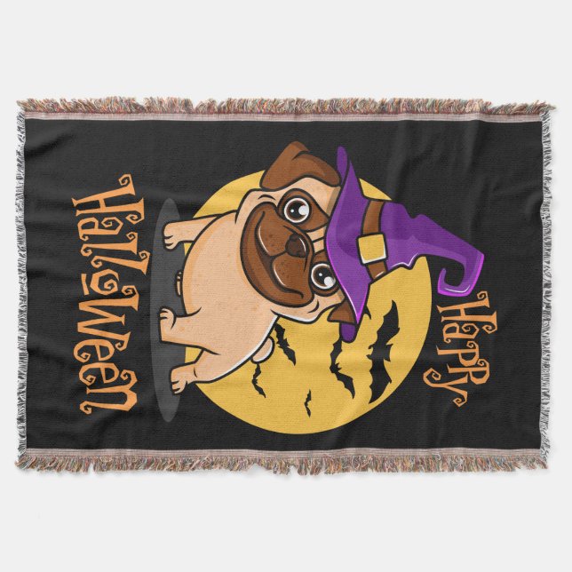 Halloween Puggy Throw Filt (Framsidan)