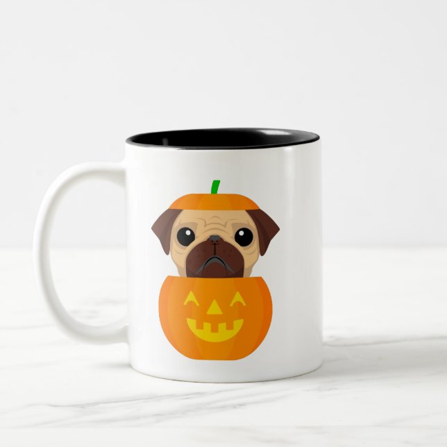 Halloween Pugkin  Kaffe Mugg (Vänster)