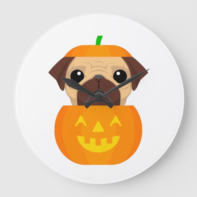 Halloween Pugkin   Stor Klocka (Framsida)