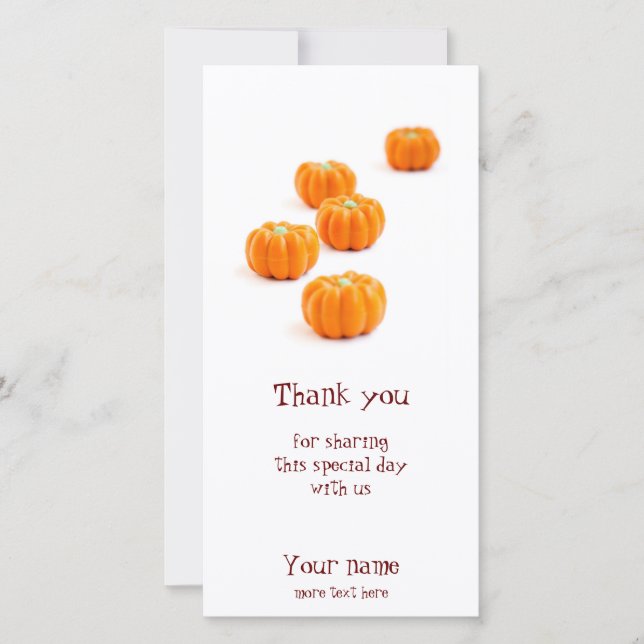 Halloween pumkin candy tack kort (Framsida)