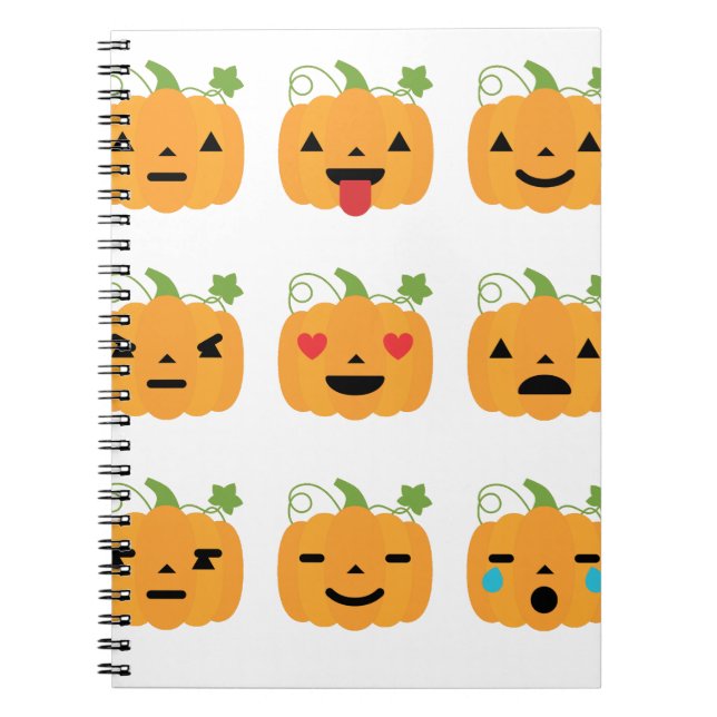 halloween pumkin emojis anteckningsbok med spiral (Framsidan)