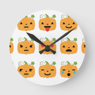 halloween pumkin emojis rund klocka