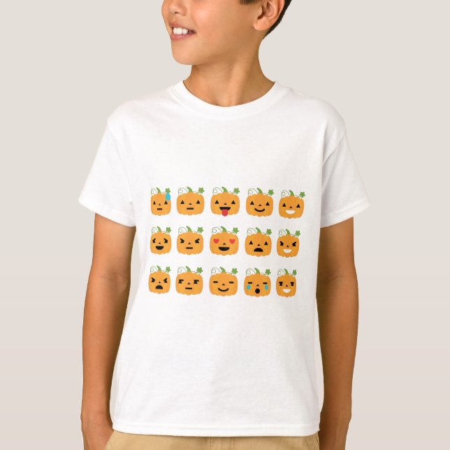 halloween pumkin emojis t shirt (Framsida)