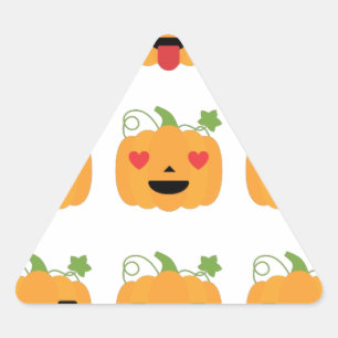 halloween pumkin emojis triangelformat klistermärke