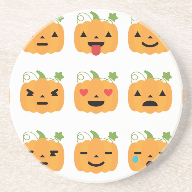 halloween pumkin emojis underlägg sandsten (Framsidan)