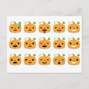 halloween pumkin emojis vykort