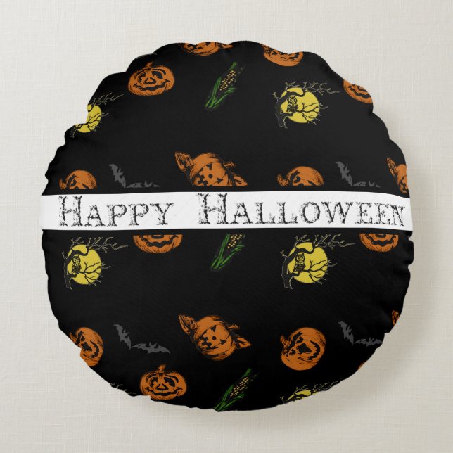 Halloween/pumkin/fladdermus dekorativ kudde (Framsidan)