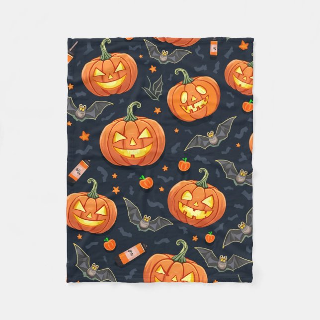 Halloween Pumkin Fleece Blanket (Framsidan)