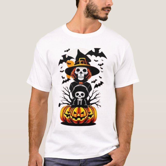 Halloween-pumkin Skull t-shirt (Framsida)