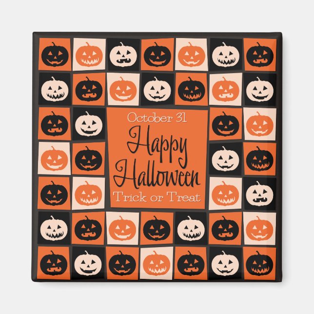 Halloween-pumkinmosaik Magnet (Framsidan)