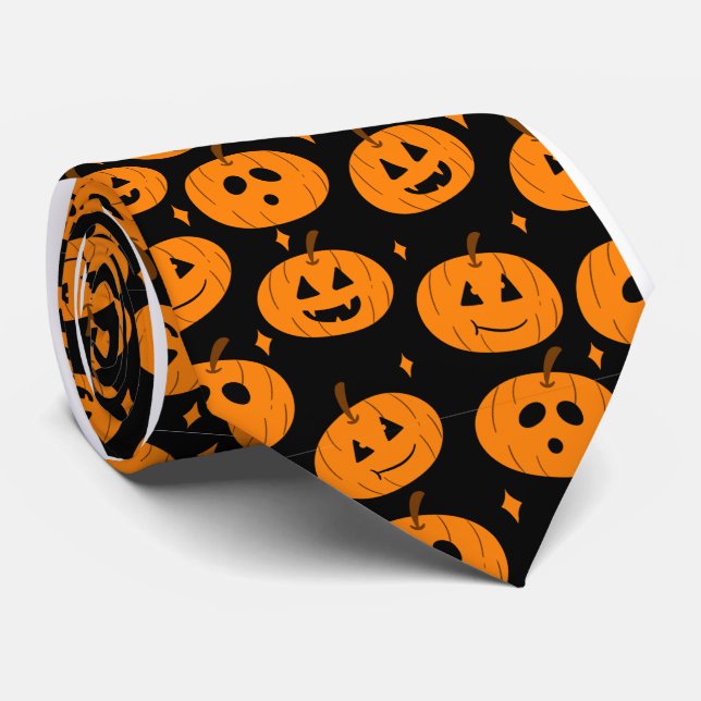 Halloween Pumkins 2024 Necktie Kostym-tillbehör Slips (Rullad)