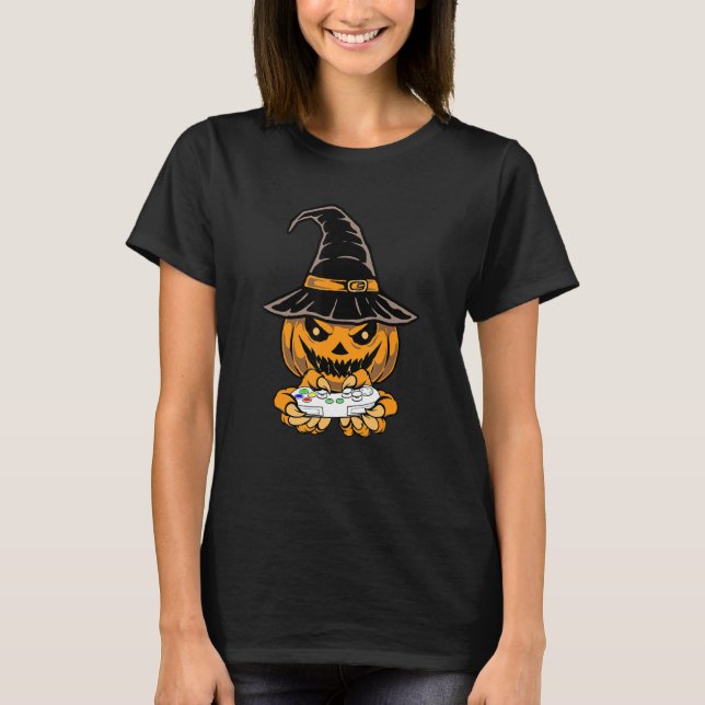 Halloween-pumkinspel halloween fläkt-pookykont t shirt (Framsida)
