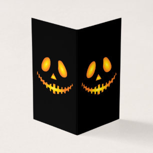 Halloween Pumpa Ansikte Jack O Lantern Kuslig Kort