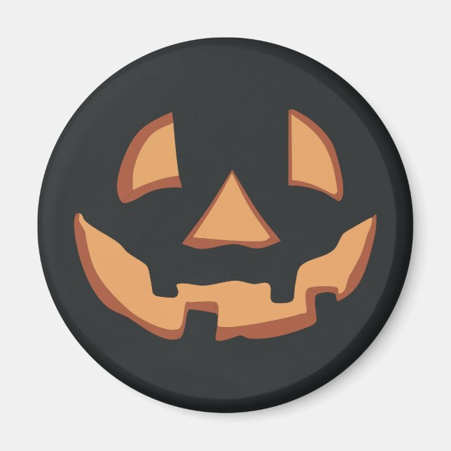Halloween - pumpa ansikte magnet (Framsidan)