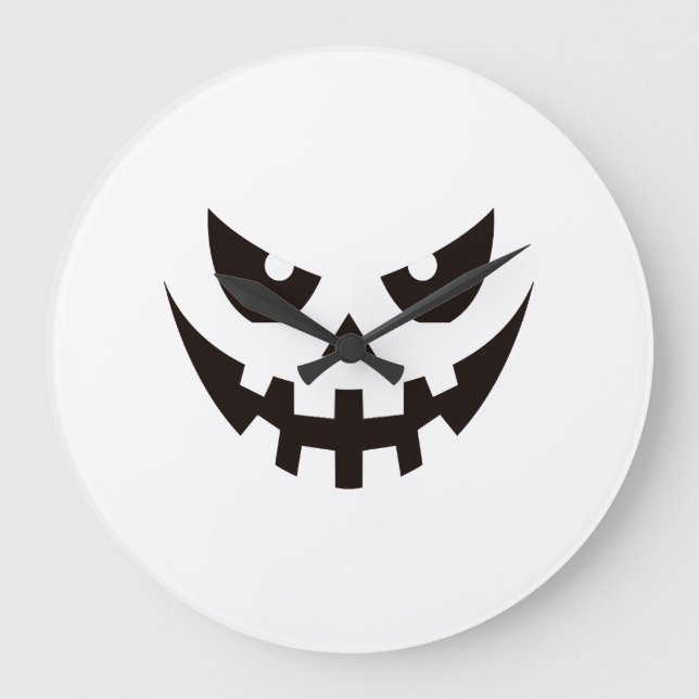 Halloween Pumpa Ansikte  Stor Klocka (Framsida)