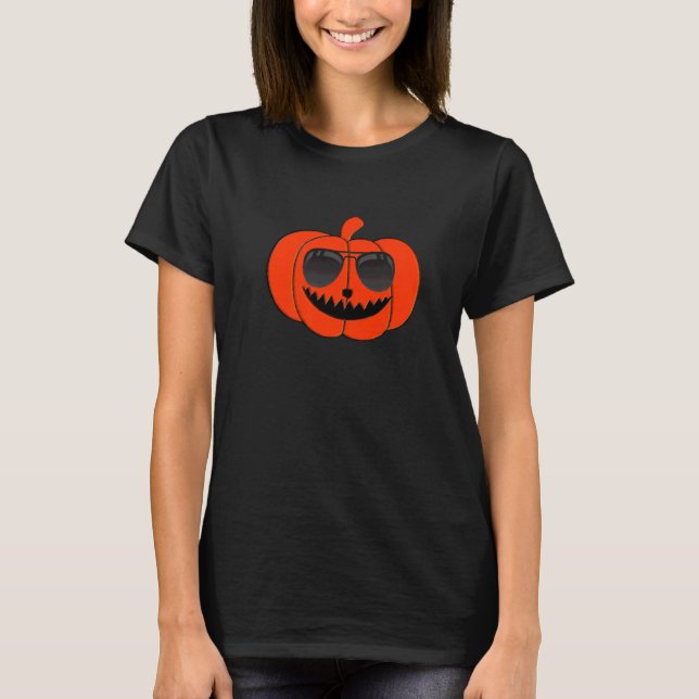 Halloween pumpa ansikte t shirt (Framsida)