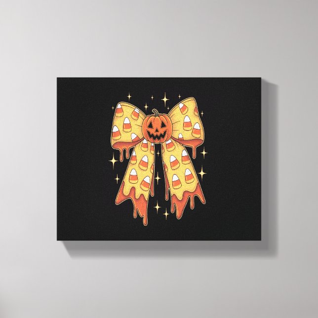 Halloween Pumpa Båge Candy Corn Canvastryck (Framsida)