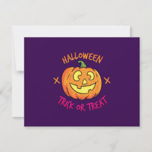 Halloween Pumpa Bus eller Behandla Etikett Tack Kort