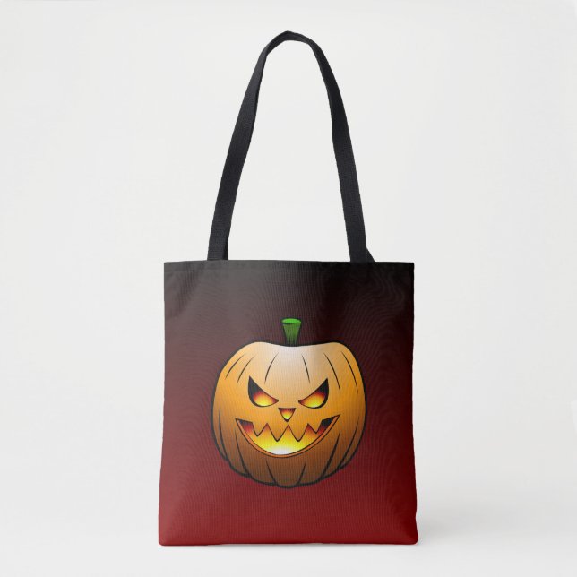 Halloween Pumpa Bus eller Behandla Tygkasse (Framsida)