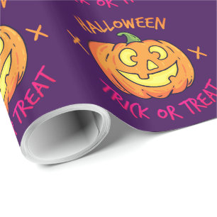 Halloween Pumpa Bus eller Godis Etikett Presentpapper