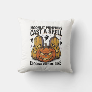 Halloween-pumpa Citat Månljust Jack O Lantern Eng Kudde