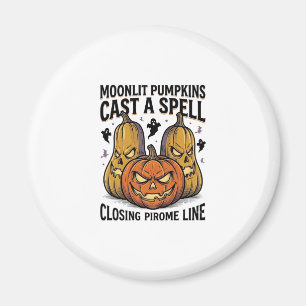 Halloween-pumpa Citat Månljust Jack O Lantern Eng Magnet