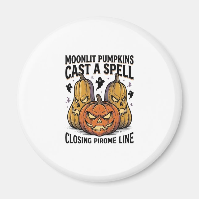 Halloween-pumpa Citat Månljust Jack O Lantern Eng Magnet (Framsidan)