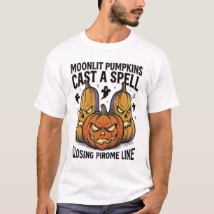 Halloween Pumpa Citat Månljust Jack O Lantern Eng T Shirt