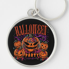 Halloween, Pumpa Coven Bloom, Gotisk Rund Silverfärgad Nyckelring